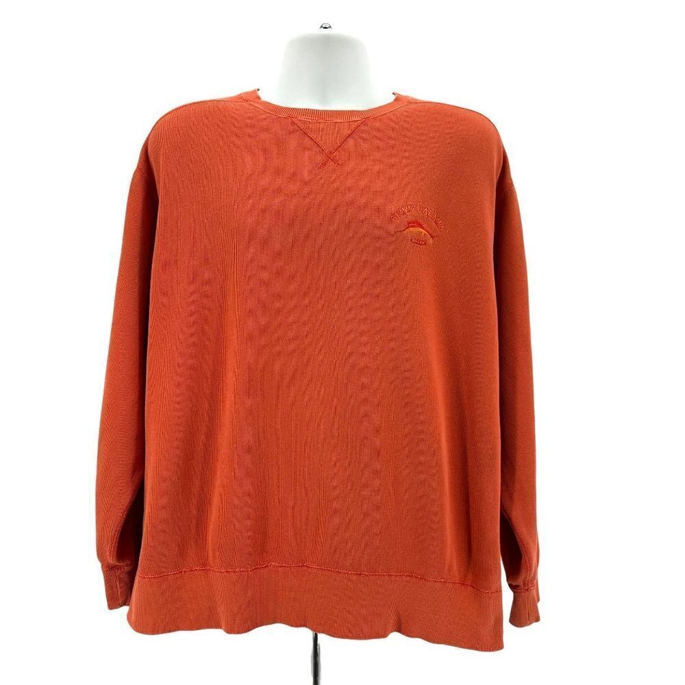 Tommy Bahama Relax Orange Logo Knit Sweater Mens Large